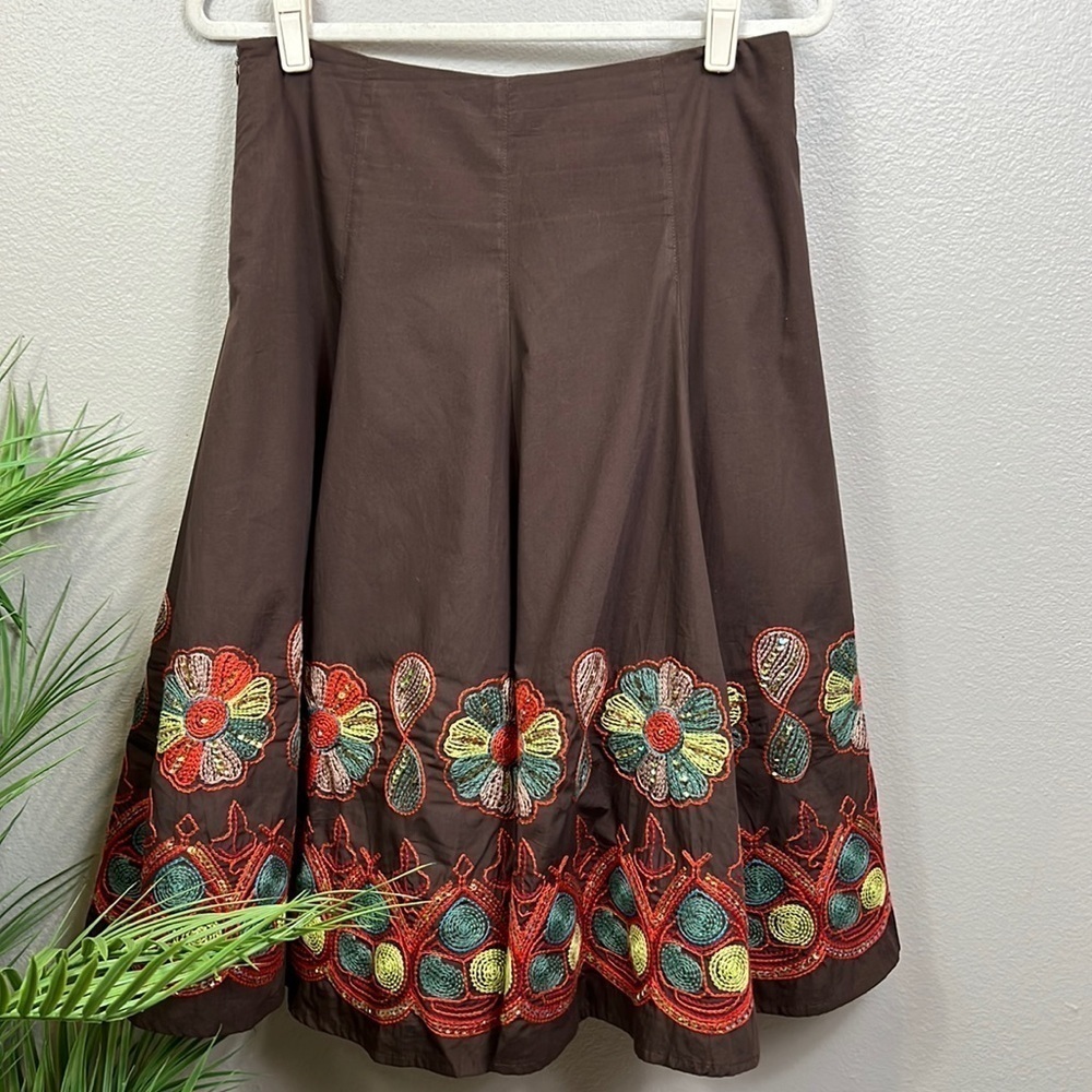 Skirt Embroidered Sequin Retro Boho Planet Funk - Picture 2 of 8